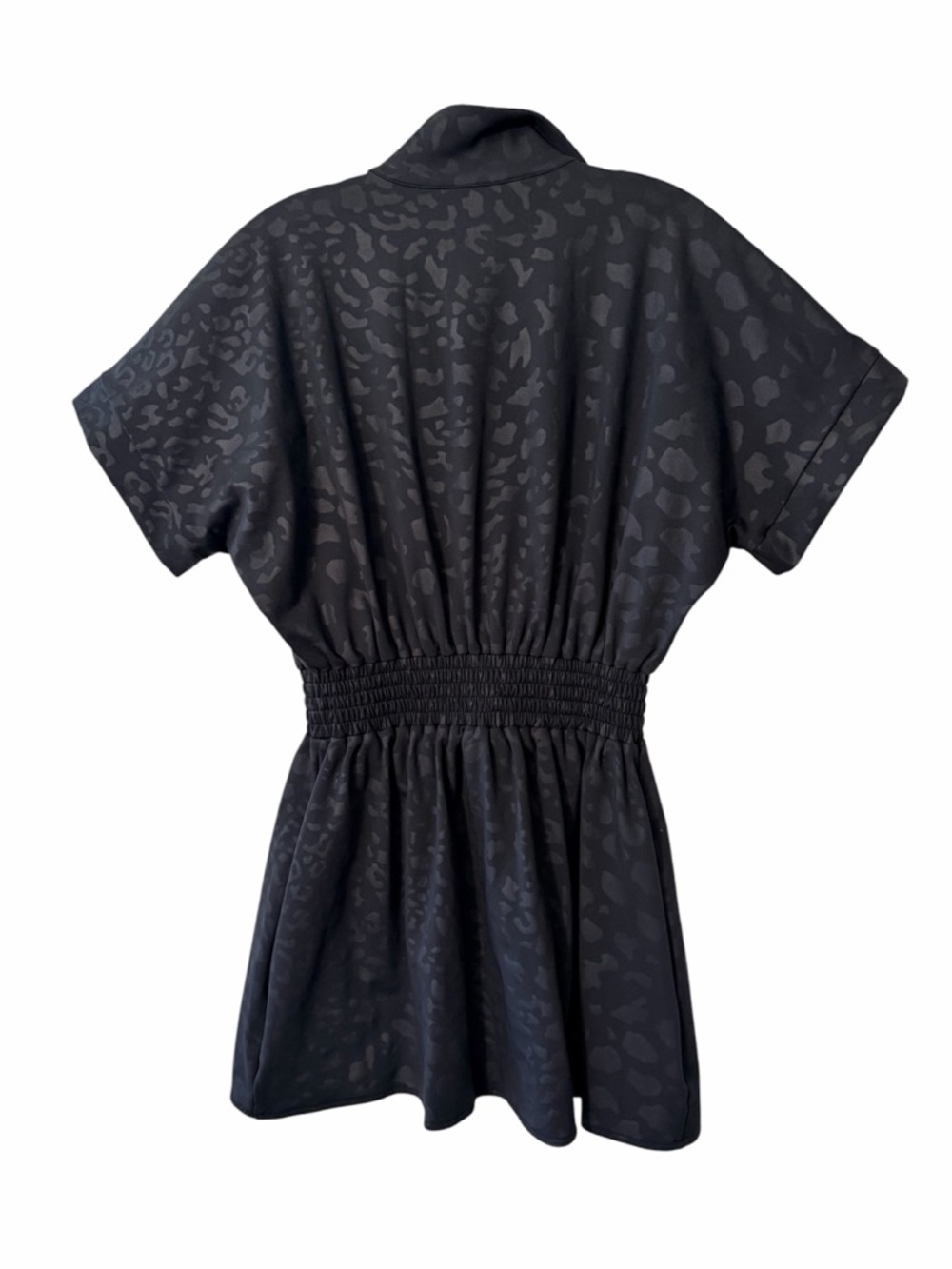 EMILY MCCARTHY Black Leopard Cheetah Animal Print Mini Dress XS Gold Detail EUC - Picture 3 of 8